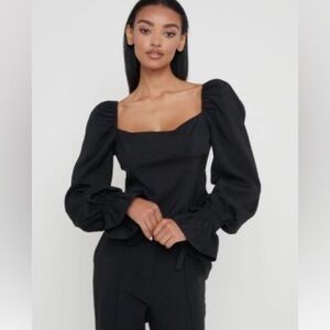 Pretty Lavish Duchess Ballon Sleeve Blouse